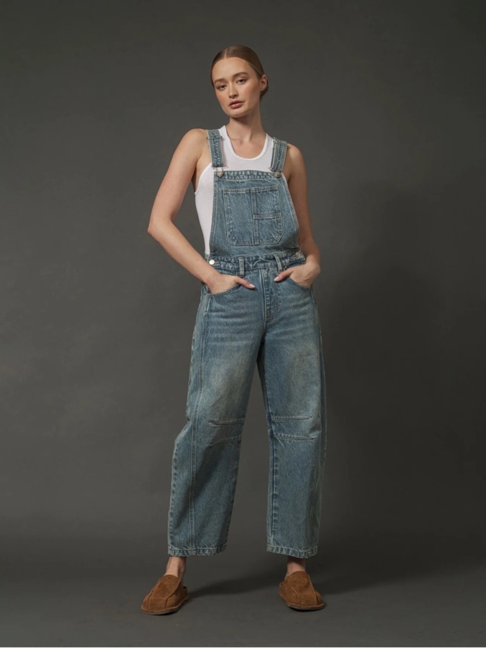 Relaxed Blue Denim Overalls for Women